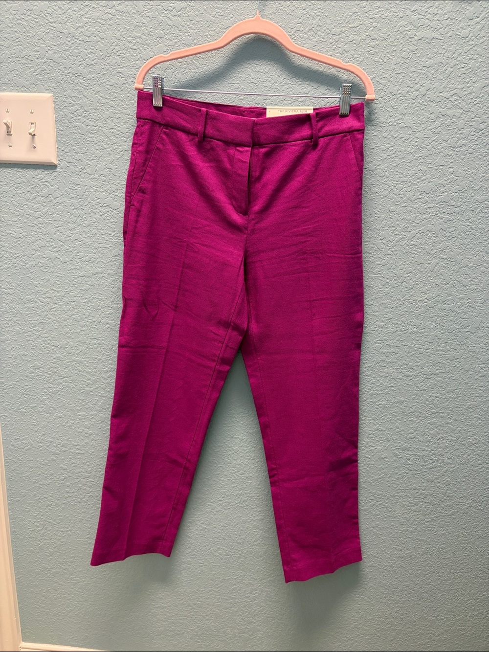 LOFT Fuchsia Double-Breasted Blazer and Riviera Slim Pants - Picture 2 of 5